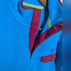 Patagonia Fleece, Synchilla, blue with red trim